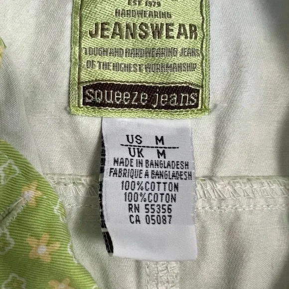 SQUEEZE JEANS Denim Lime Green Sleeveless Shirt Size M Women - Picture 7 of 7